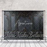 Aperturee - European Style Exquisite Relief Black Wall Backdrop